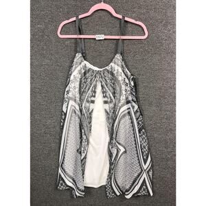 Muse Fly Away Sheat Mini Dress Womens Size 10 Black White Sleeveless Y2k NEW